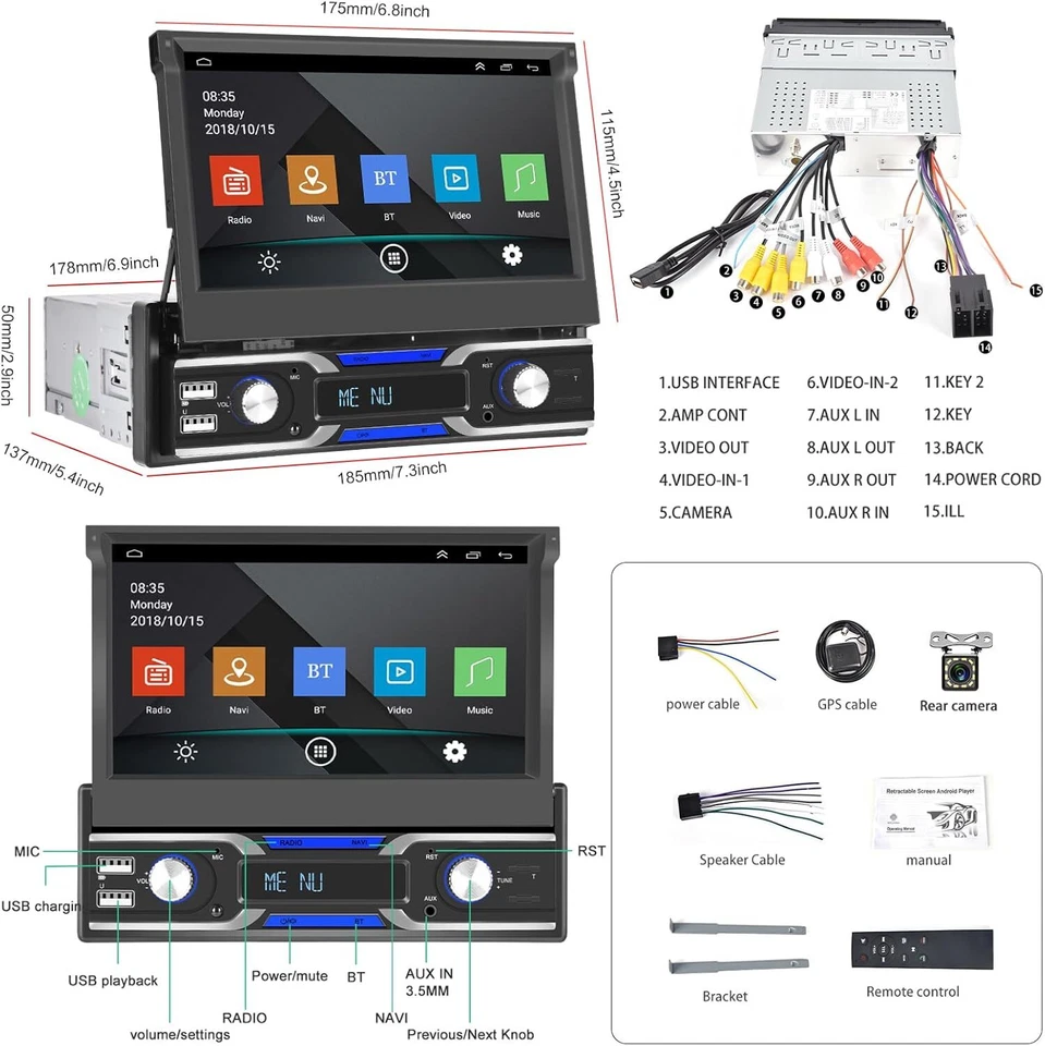 Autoradio 1DIN Android 13 - Immagine 3 di 4