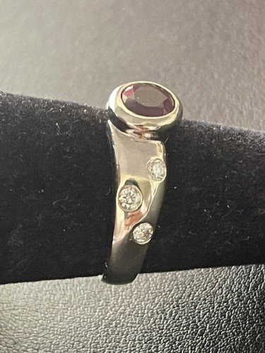 14k Yellow/White Gold 1.08CT Rubellite and 0.18CTW Diamond Ring. size 6. (N47) - Picture 4 of 7
