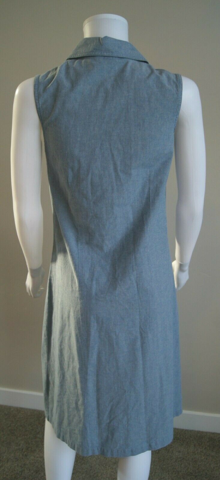 Basic Editions Chambray Light Blue Cotton Button … - image 7