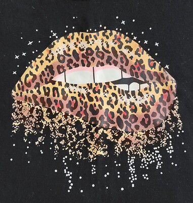 Unknown Brand Womens Tank Top Leopard Pattern Lip Bitting Lower 