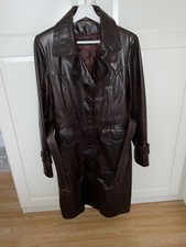 Women Leather Brown Coat size M Pre-owned