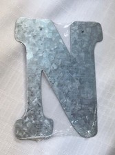 New 5" Galvanized Metal Tin Letter "N" With Hanger Crafts/Home Wall Decor
