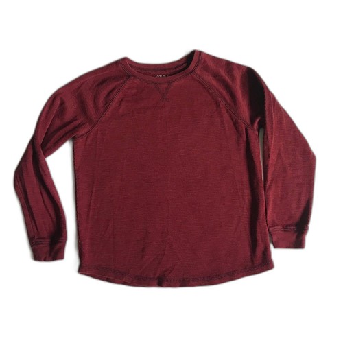 Gymboree Waffle Maglia Termica L/S Camicia Ragazzo Taglia M (7-8) Rosso Marrone Borgogna Usato in Ottime Condizioni - Foto 1 di 6