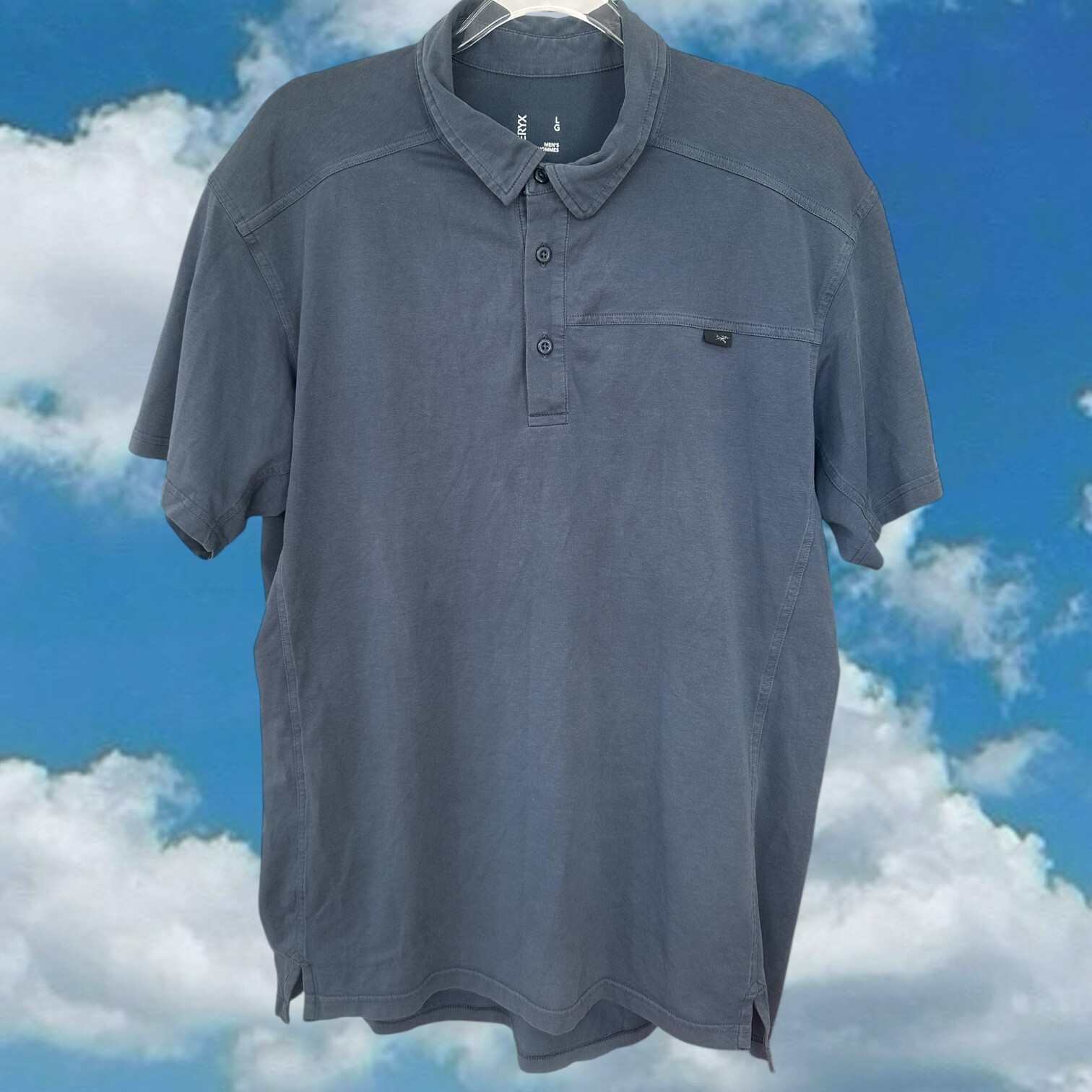 ARC'TERYX Polo Arcteryx uomo grande blu prigioniera manica corta elasticizzata casual