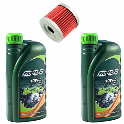 10W40 Motoröl Set 2 Liter Ölfilter HF131 für Suzuki LT-Z 90 LTZ LT-Z90 AD41A