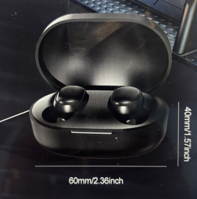 Black TWS Wireless Bluetooth Earbuds - In-Ear Design