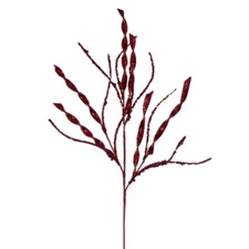 Vickerman QG223365 34 in. Burgundy Wavy & Spiral Gltr Spray 6 Piece