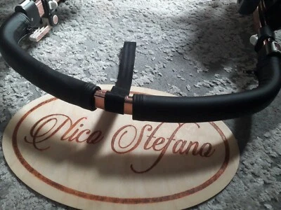 HANDMADE Bugaboo Cameleon 1 2 3 faux leather handle bar covers black NEW