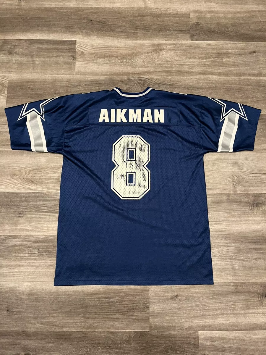 90s Dallas Cowboys Troy Aikman 8 NFL Football Jersey T-shirt 