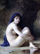 Nude girl water cave W. Bouguereau Tile Mural Kitchen Backsplash Marble Ceramic