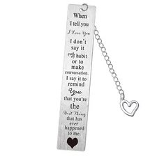 I Love You Gifts Bookmark for Husband Wife Anniversary Present for Boyfriend ...