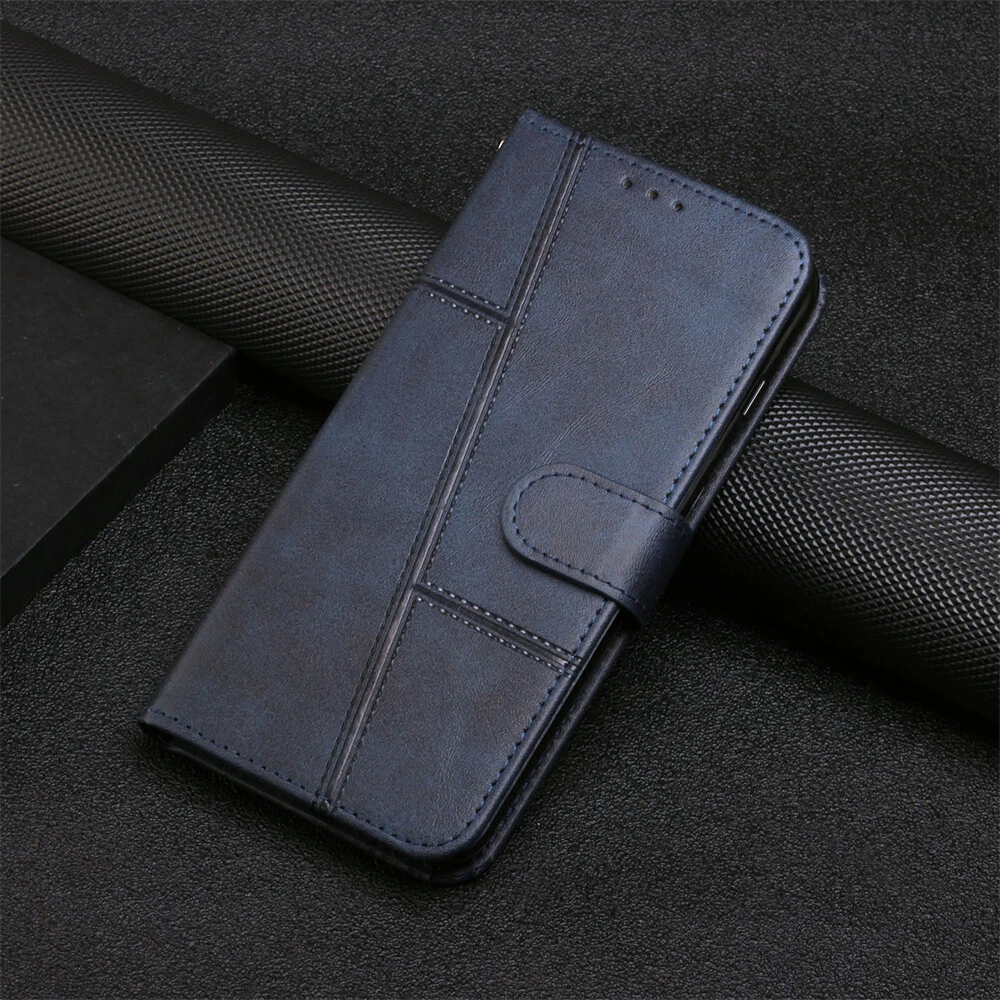 Premium Leather Flip Wallet Shockproof Case for iPhone 15 Pro Max 14 13 XR 7 with Full Protection