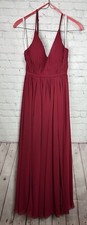 Azazie Zuma bridesmaid long length sweetheart neck chiffon pleated dress, sz 4