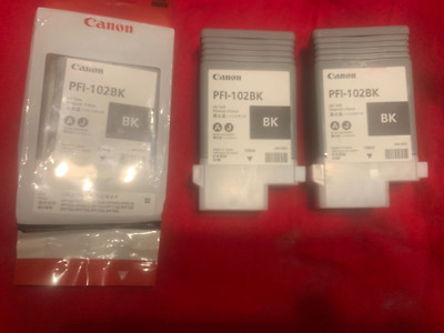 3 CANON PFI-102BK BLACK Ink Cartridges 0895B001~130ml see description  details