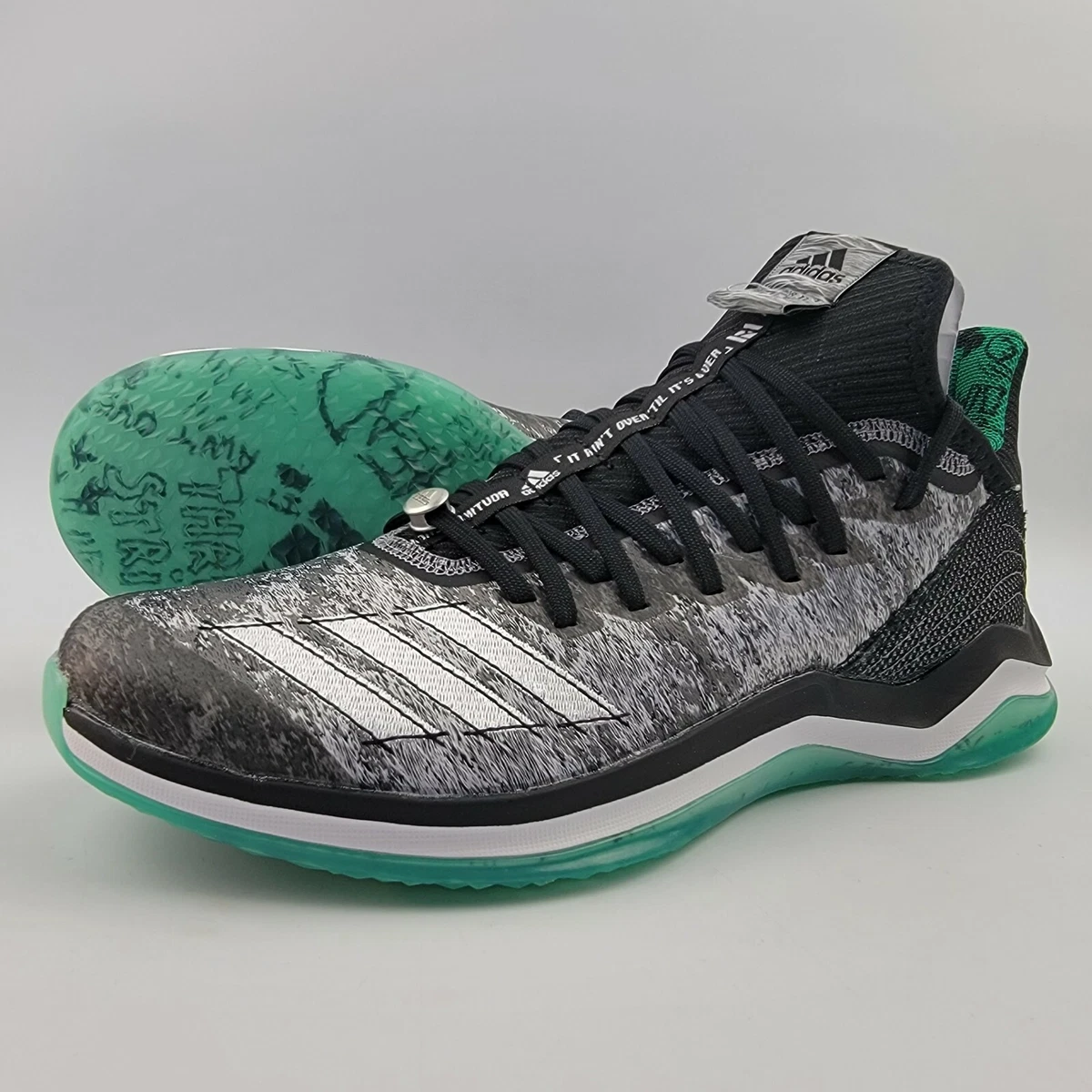 Adidas Icon 4 Trainer Routine Baseball Shoes Mens 10.5 Grey Black White G54535
