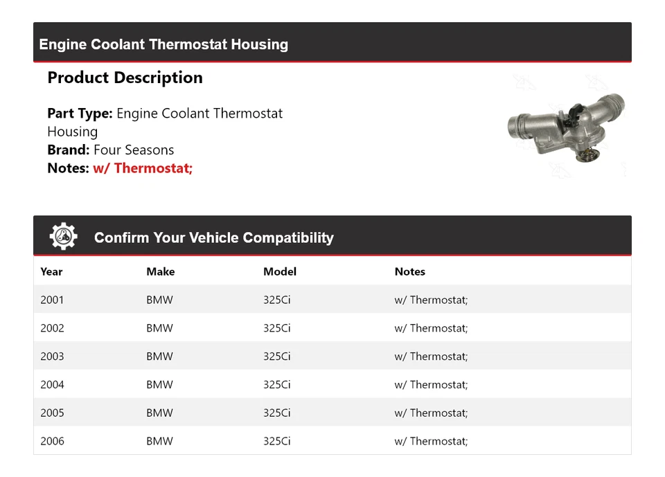 Carcaça termostato líquido refrigerante motor BMW 325Ci 2001-2006 4 estações 2002 2003 - Imagem 2 de 4