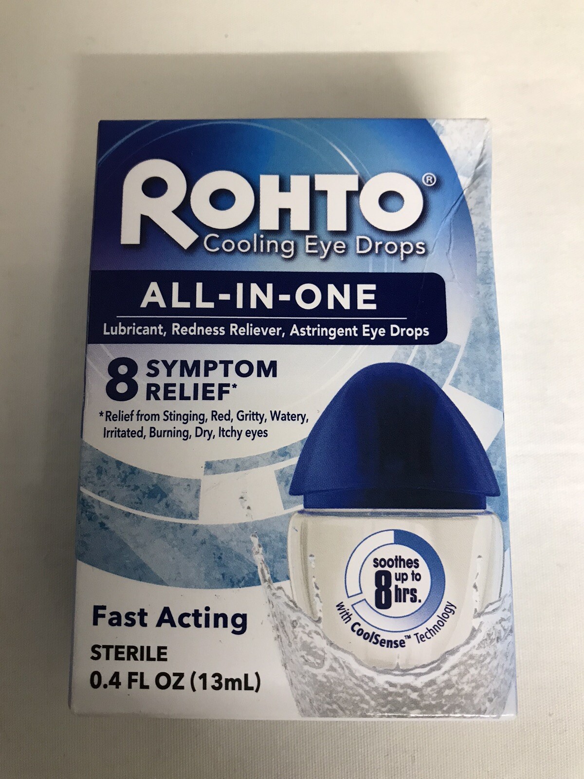 Rohto Cooling Eye Drops Ice All In One 8 Symptom Dry Itchy Relief 0.4 fl oz