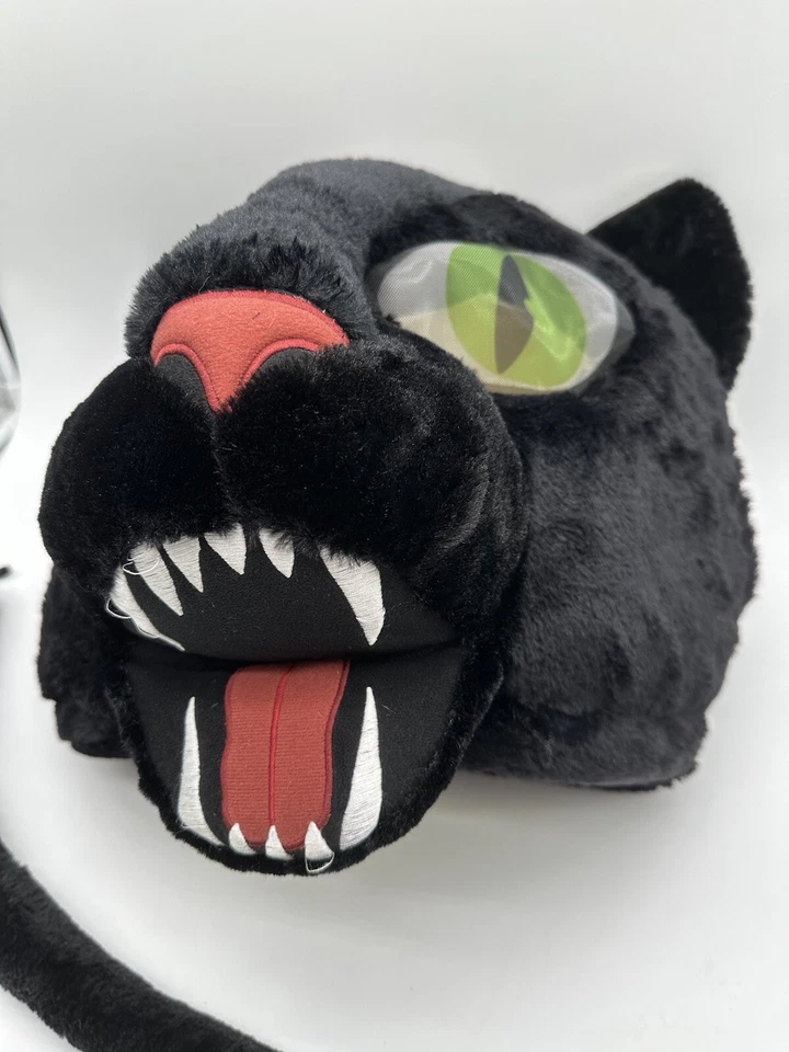 Dan Dee Big Black Cat Panther Halloween Mask Mascot Costume Head & Tail - Image 2 of 4