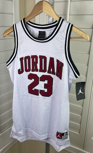 Jordan #23 Big Kids Fully Stitched White/Red Jersey 95A773-001, Boys Large - NWT - Picture 3 of 6