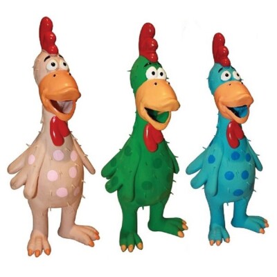 blue chicken dog toy