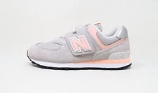 New Balance 574 Core Hook & Loop Little Kids Shoes Sneakers PV574EVK - Grey/Pink