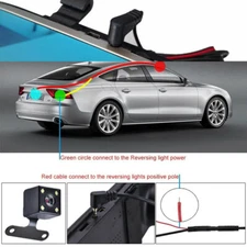 Car Rearview Camera 4LED Night Vision Camera Dashcam with 5 Pin Extension Cable