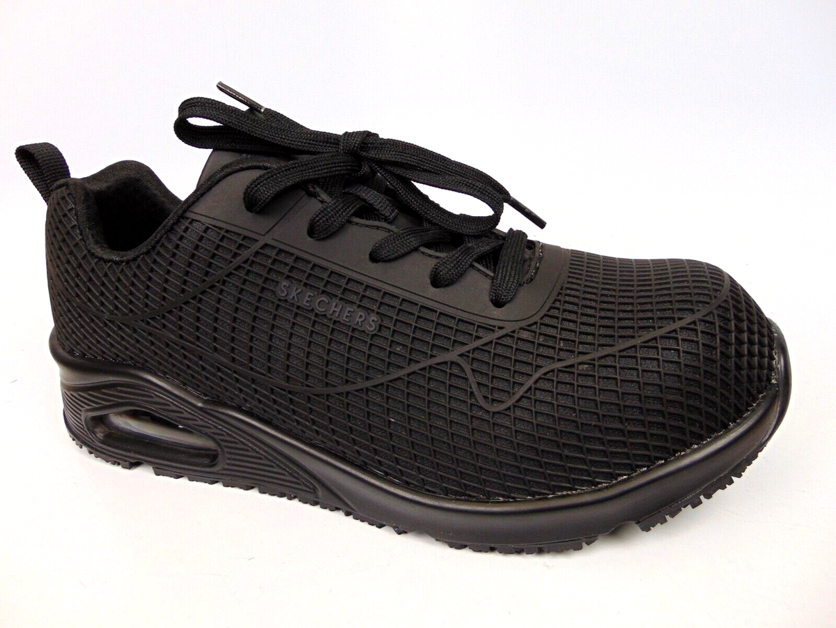 Skechers Uno SR Jhansi Comp Safety Toe Work Shoes Womens Size M, Black  25398