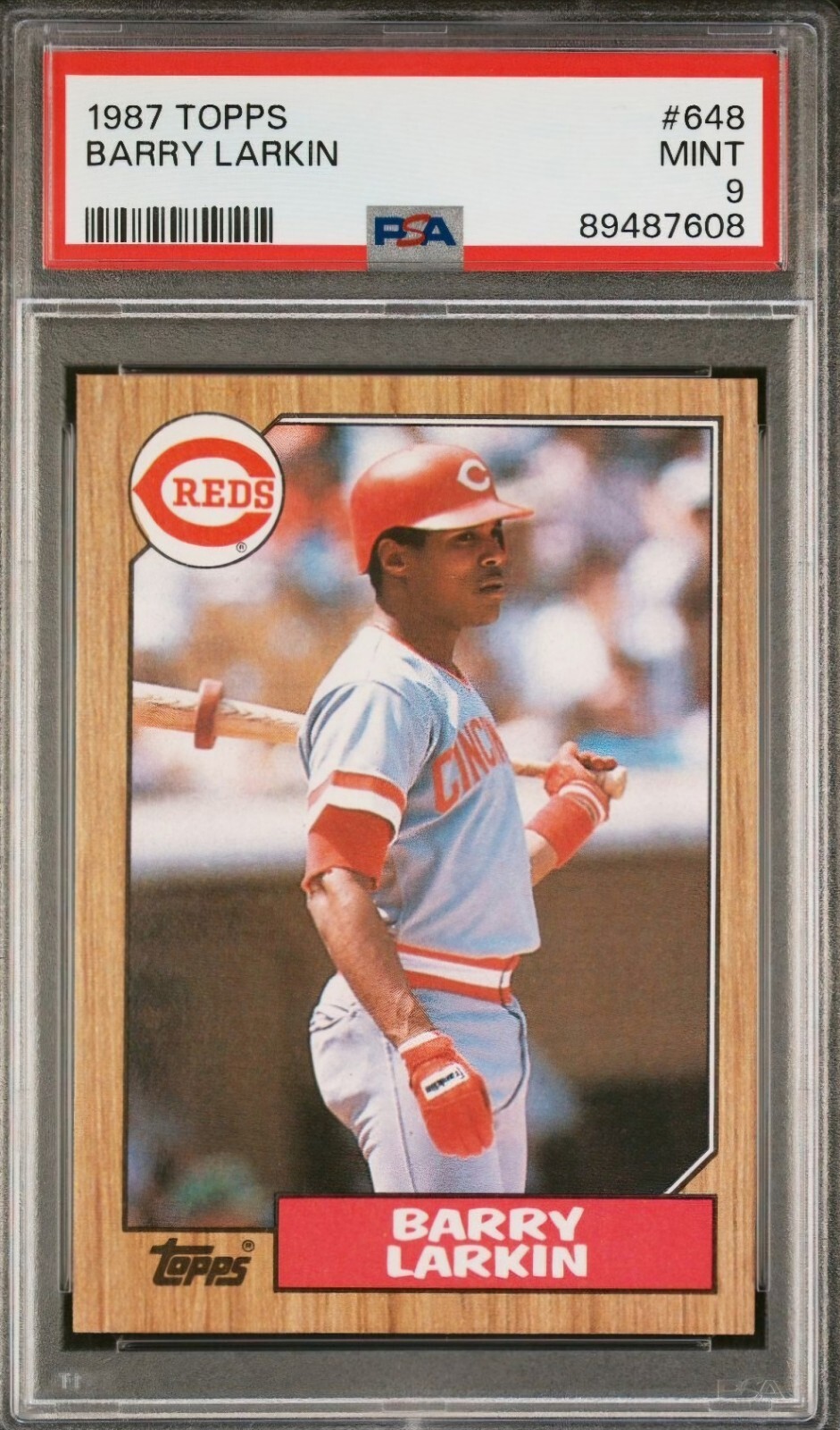 1987 Topps Barry Larkin #648 REDS ROOKIE HOF RC PSA 9