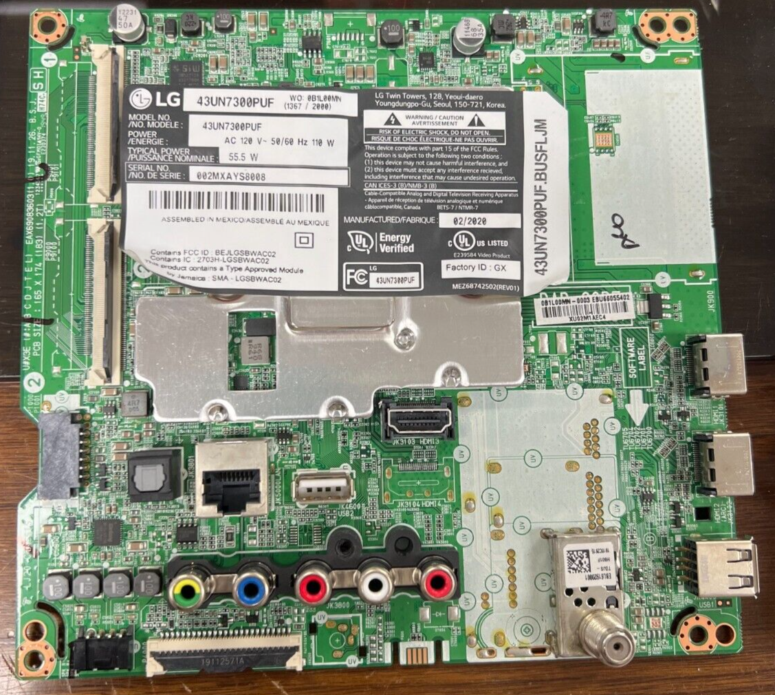 LG 43un7300 Main Board EBU66055402 for sale online | eBay