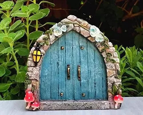 Kopfsteinpflaster blau Feentür Miniatur verzauberter Garten Fee Gartentür - Bild 1 von 1