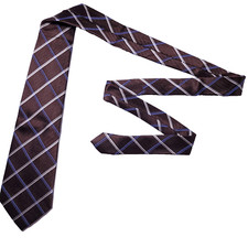 Donald Trump Gold Plate Signature Collection Men's Check Silk Necktie Handmade