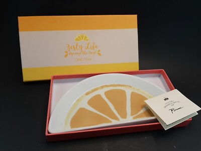 New Rosanna Zesty Life Squeeze The Day  Orange Serving Tray In Box