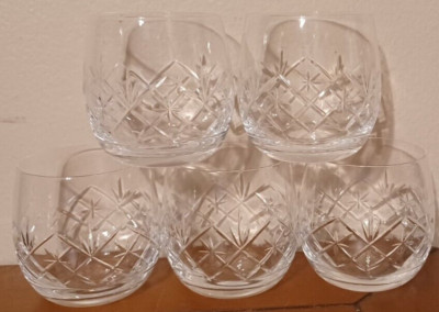 Set of 5 Zwiesel Tumbler Whiskey Glass Diamond Flare Cut Crystal Tumblers