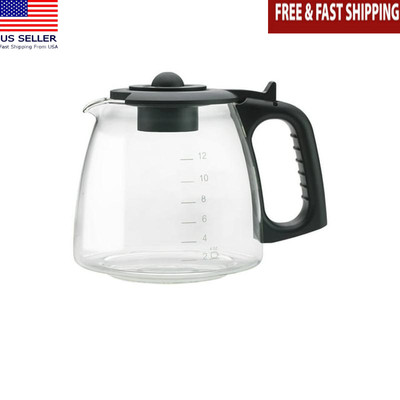 12 Cup Universal Replacement Coffee Carafe Heat Resistant Glass Dishwasher Safe