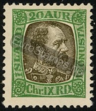 Iceland Official 1902 (AFA 22, MI 22, SC O36) Christian IX 20 aur - MH