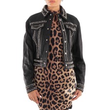 Philipp Plein Studs Skull Leather Jacket In Black, Size X-small