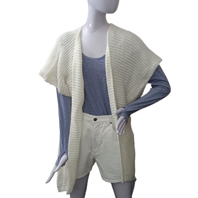 Lauren Conrad White Chunky Knit Duster / Cardigan Short Sleeve 