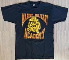 Vtg Marines USMC Bulldog Big Dawg T-Shirt Single Stitch USA Made Sz L Military