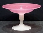 LOVELY! CARDER STEUBEN Antique ROSALINE JADE & ALABASTER 2760 Compote Candy Dish