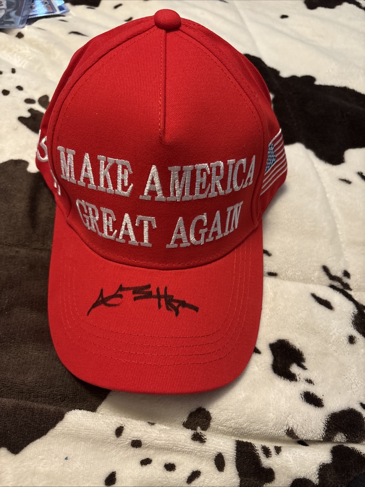 Antonio Brown Autographed Signed Pittsburgh Steelers Donald Trump Make America Great Again Hat Beckett 
