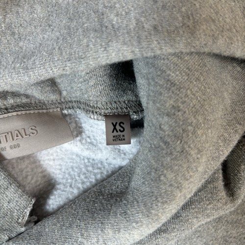 Essentials Fear Of God Men's FW'22 Flocked Logo Hoodie NC3 Dark Oatmeal Size XS - Picture 9 of 15