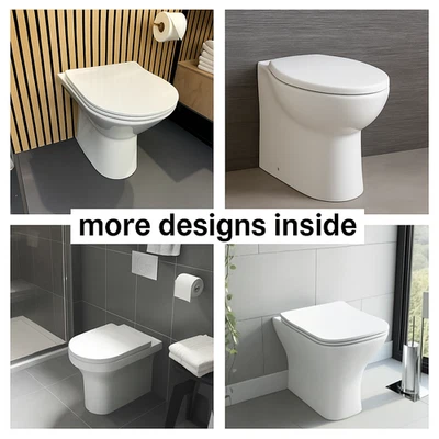 OWN BRANDED Designer Square Modern BTW Toilet Pan Short Projection Compact Back To Wall Seat