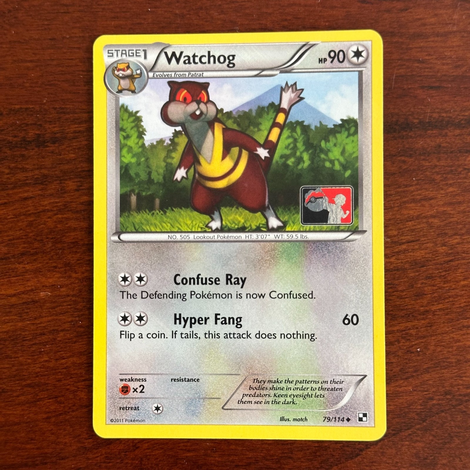 Watchog 79/114 Crosshatch Holo Uncommon League Promo Pokemon Card