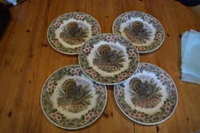 Queens  Myott Factory Thanksgiving Turkey Set Of 5 -  9 7/8” Plates