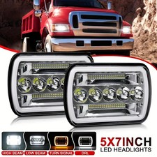 7inch Headlight 5X7 Dual Color Hi-Low Beam Lamp For Jeep Wrangler Off-road Truck