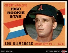 1960 Topps #137 Lou Klimchock RC Star Athletics RC 7 - NM