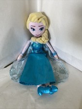 Disney Frozen Princess ELSA Doll Soft Stuffed Plush Elsa Toy 18" Blue Glitter