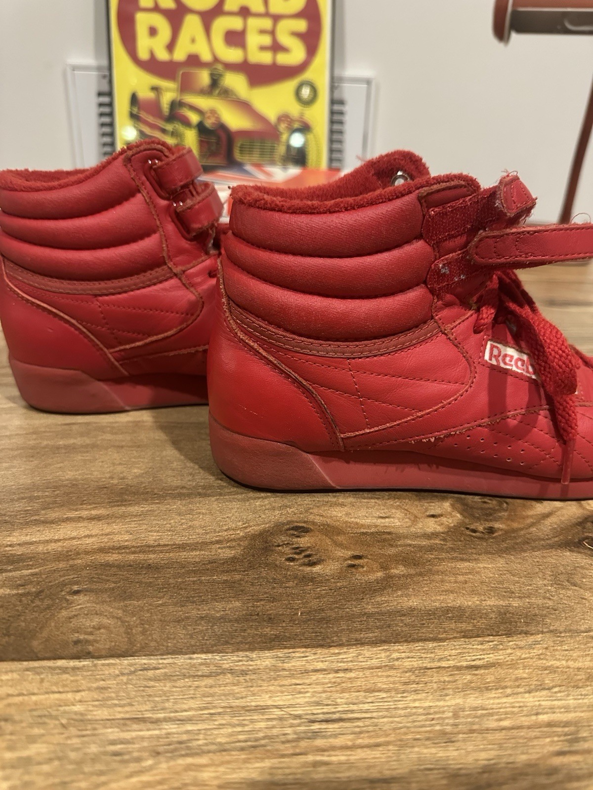 Vintage 80s Reebok Red High Tops Freestyle Classic Women's 6 1/2 M With Box image 6