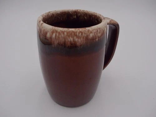 HULL OVEN PROOF BROWN DRIP GLAZE BEER STEIN COFFEE MUG 5"  USA