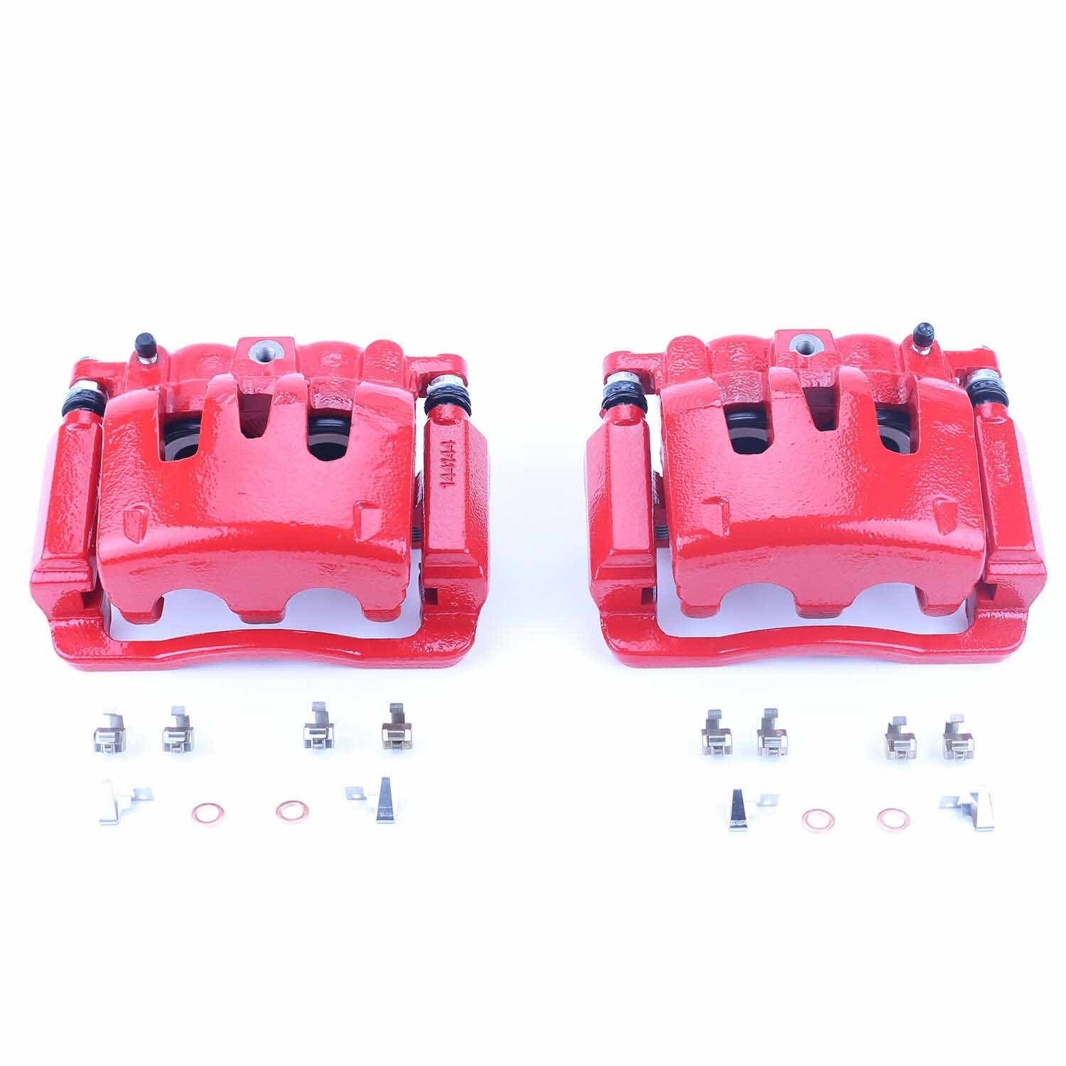 PowerStop S4920 Red Powder Coated Calipers For 05-07 Ford F-250 SD F-350 SD